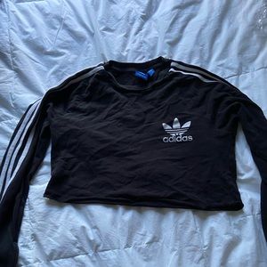 Black long sleeve cropped adidas shirt